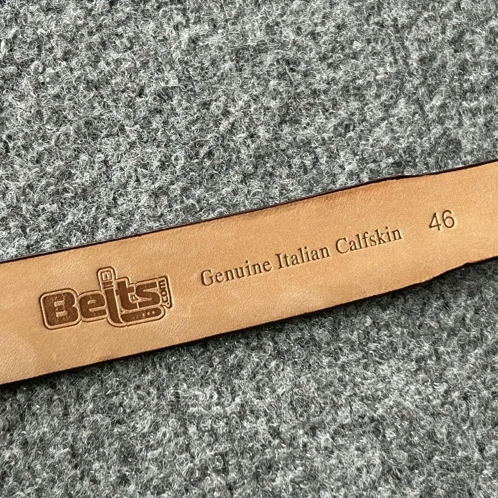 Belt Genuine Italian Calfskin‎ Brown Embossed Leather Western Belt Size 46